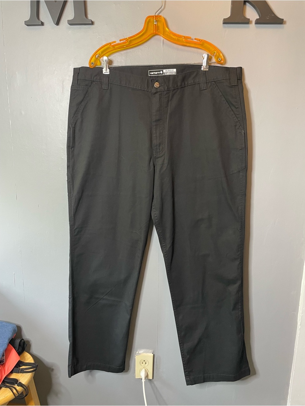 NEW Carhartt‎ Rugged Flex Relaxed Fit Canvas Work Pant BN2291-M 42x32 Black